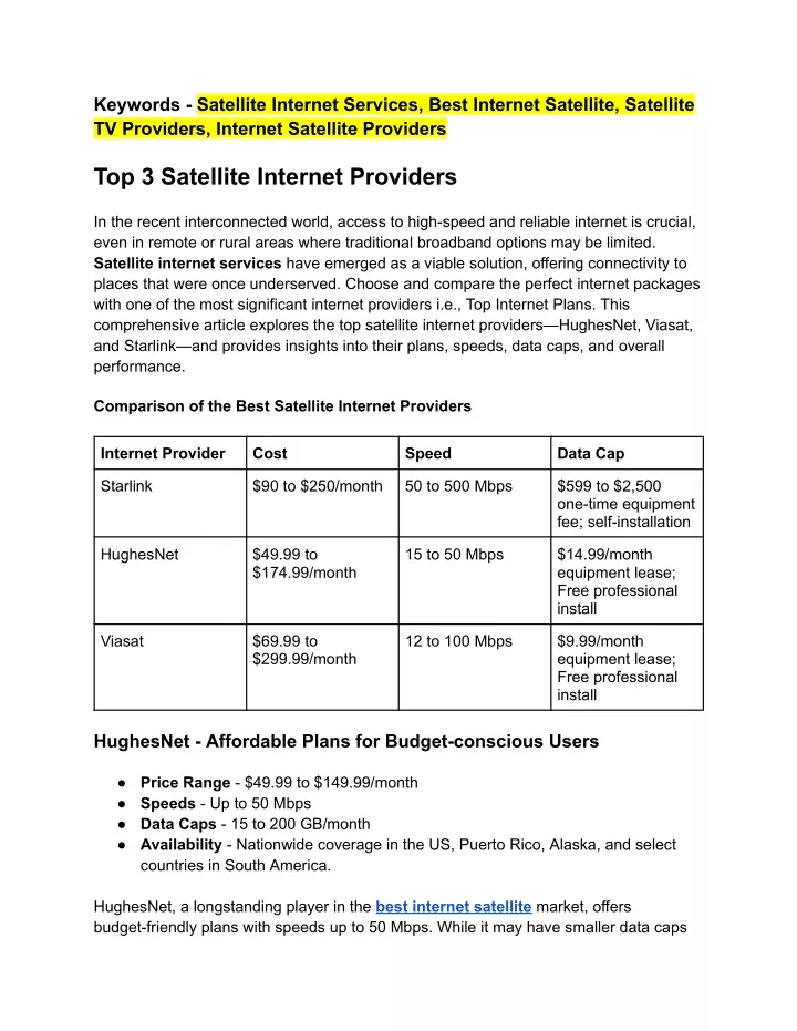 keywords satellite internet services best
