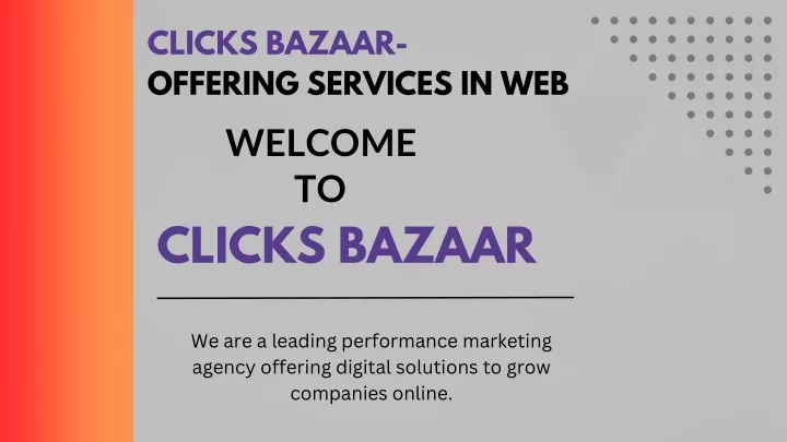 clicks bazaar offering services in web