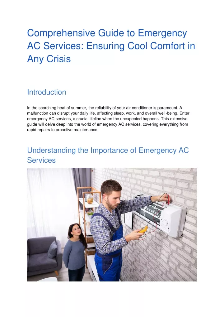 comprehensive guide to emergency ac services