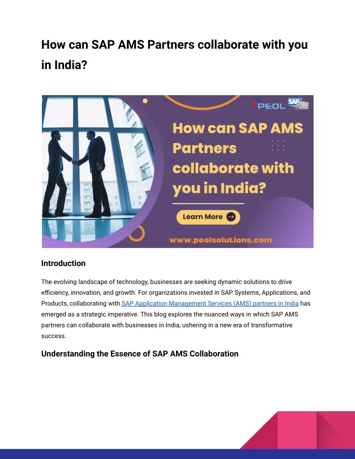 how can sap ams partners collaborate with