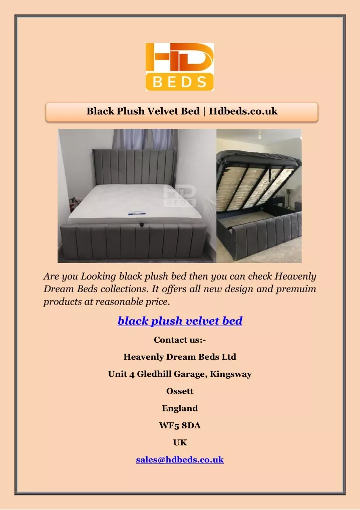 black plush velvet bed hdbeds co uk