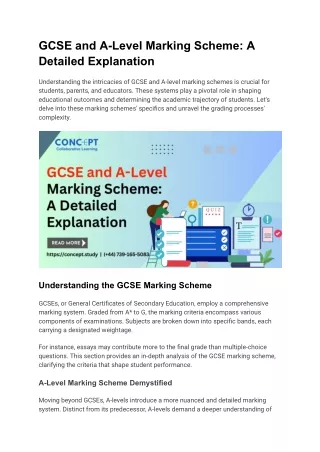 GCSE and A-Level Marking Scheme_ A Detailed Explanation