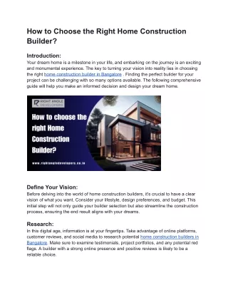 how to choose the right home construction builder