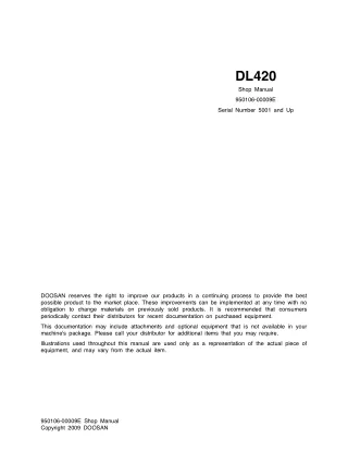 Doosan DL420 Wheel Loader Service Repair Manual