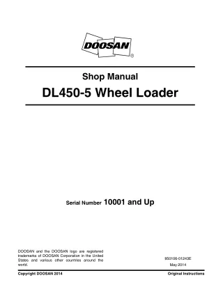 Doosan DL450-5 Wheel Loader Service Repair Manual