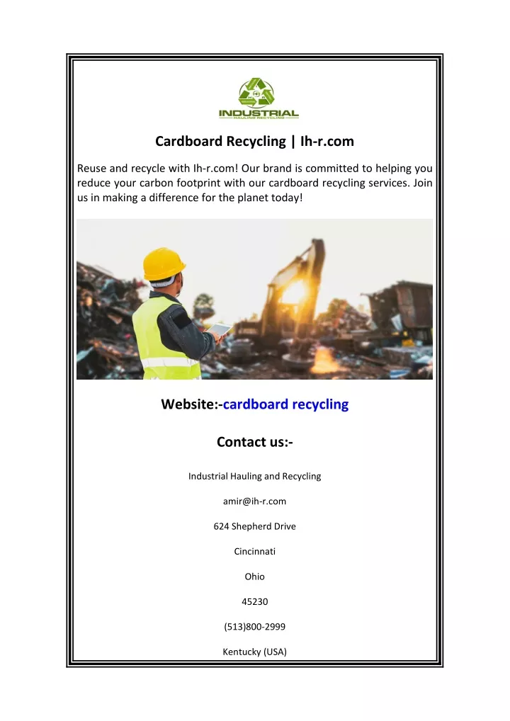 cardboard recycling ih r com