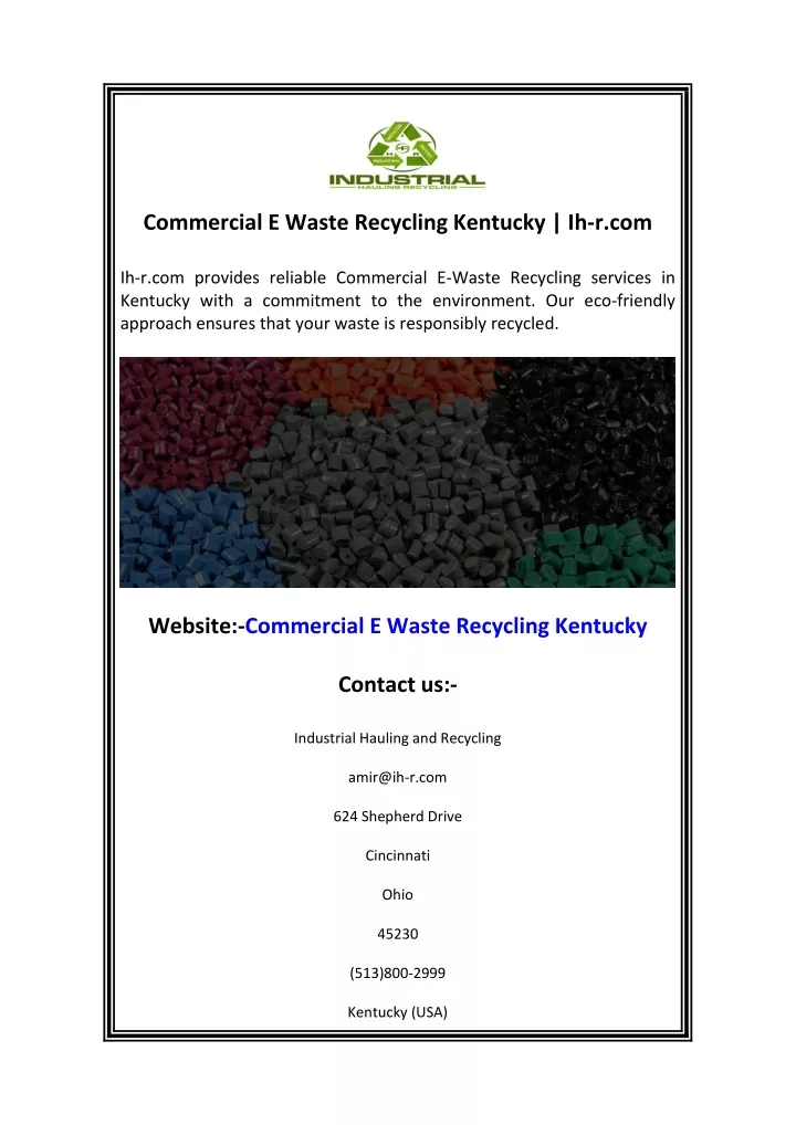 commercial e waste recycling kentucky ih r com