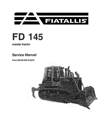 FiatAllis FD145 Crawler Tractor Service Repair Manual