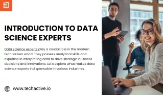 Introduction to Data Science Experts | Tech Active