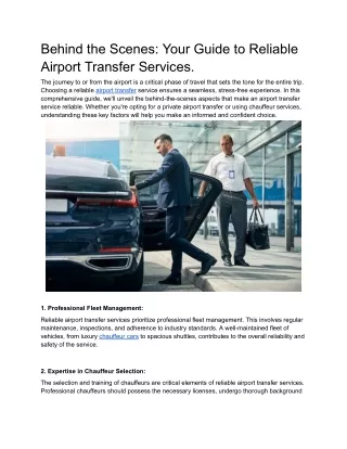 Behind the Scenes_ Your Guide to Reliable Airport Transfer Services