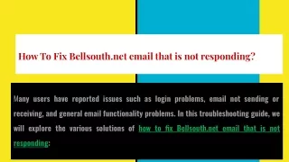 How To Fix Bellsouth.net email that is not responding?