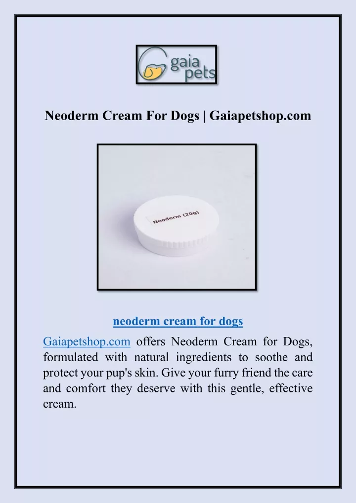 neoderm cream for dogs gaiapetshop com