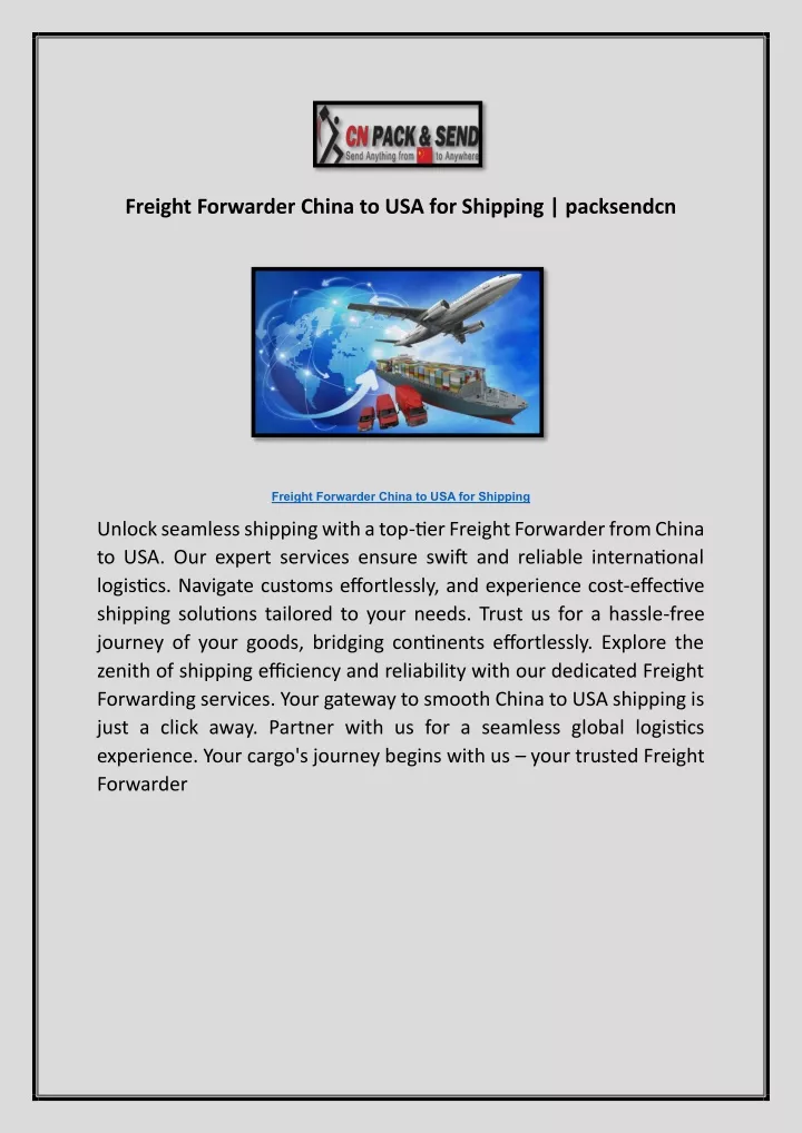 freight forwarder china to usa for shipping