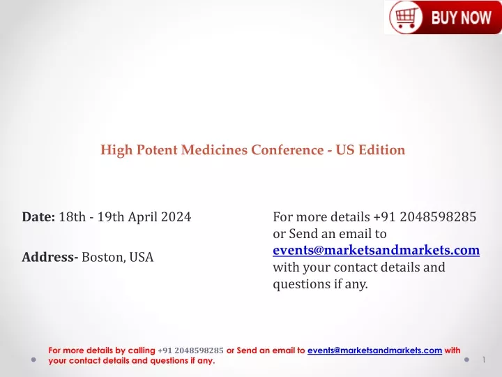 high potent medicines conference us edition