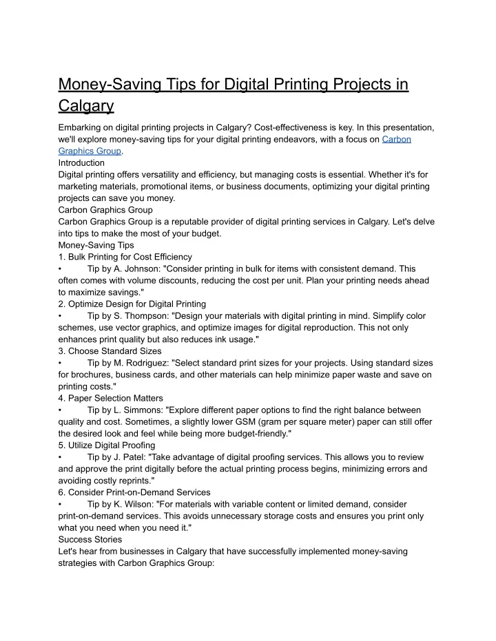 money saving tips for digital printing projects