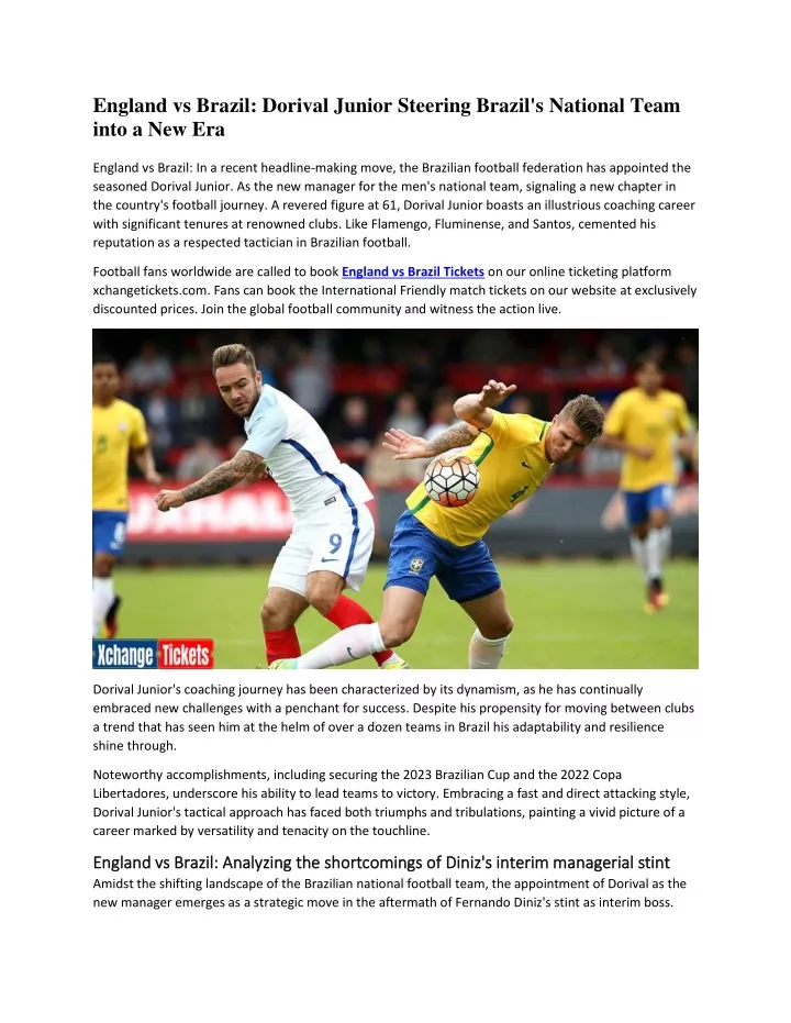PPT - Dorival Junior Steering Brazil's National Team into a New Era ...