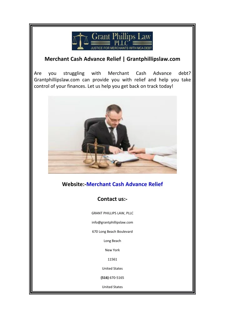 merchant cash advance relief grantphillipslaw com