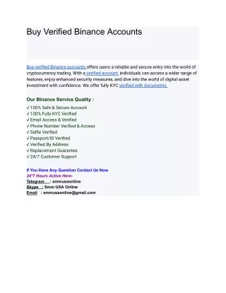 Buy Verified Binance Accounts