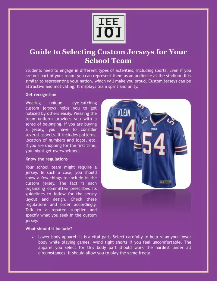 guide to selecting custom jerseys for your school