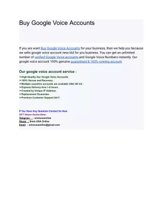 Buy Google Voice Accounts