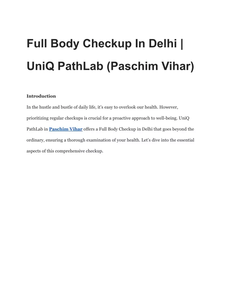 full body checkup in delhi