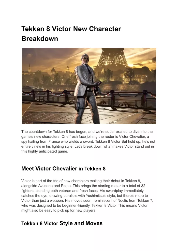 tekken 8 victor new character breakdown