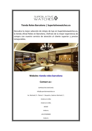 Tienda Rolex Barcelona  Superlativewatches.es