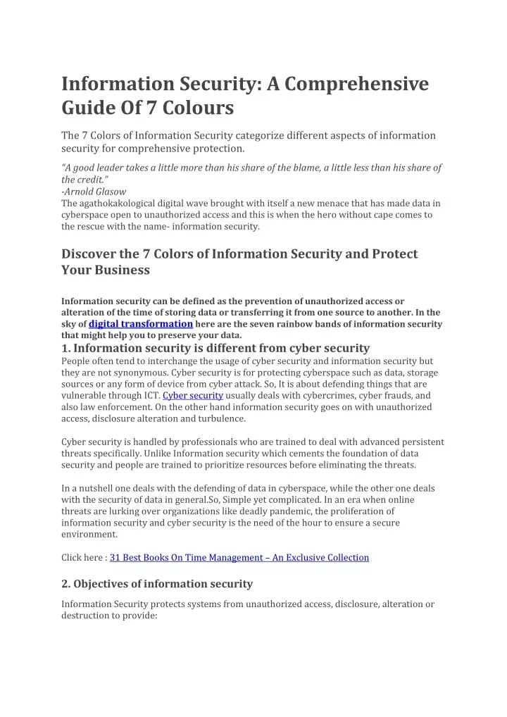 information security a comprehensive guide