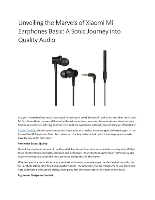 unveiling the marvels of xiaomi mi earphones