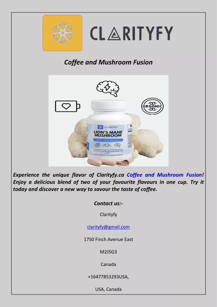 coffee and mushroom fusion