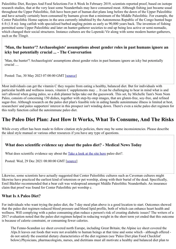 paleolithic diet recipes and food selections