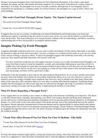dreams concerning pineapple some vital situations