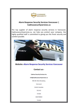 alarm response security services vancouver