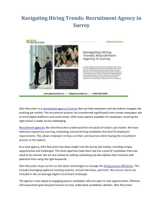 Navigating Hiring Trends Recruitment Agency in Surrey