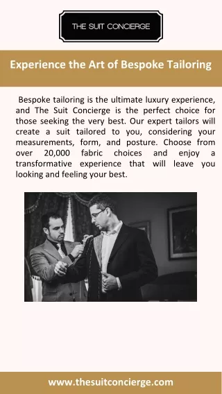 Experience the Art of Bespoke Tailoring