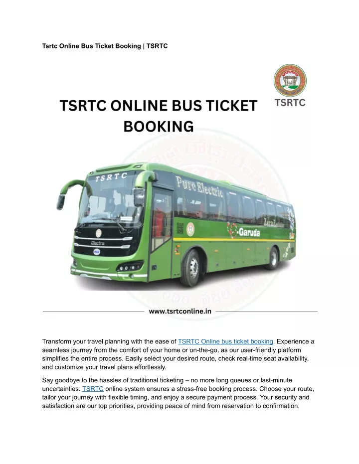 tsrtc online bus ticket booking tsrtc