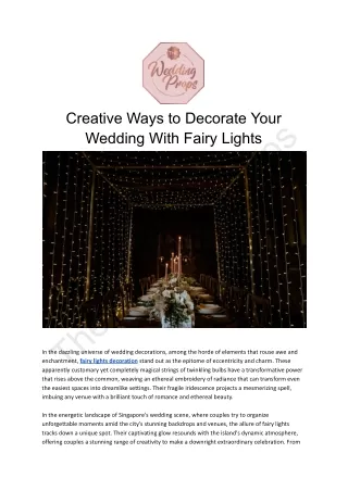 Creative Ways to Decorate Your Wedding With Fairy Lights