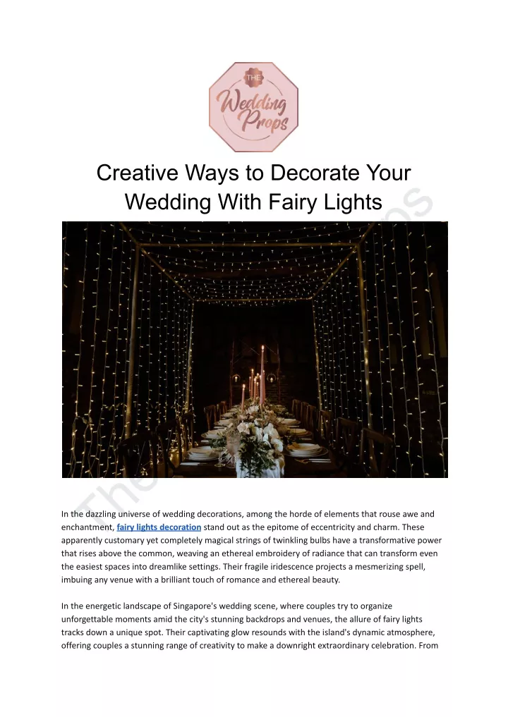 creative ways to decorate your wedding with fairy