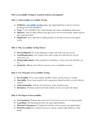 Why is Accessibility Testing so crucial in software development?