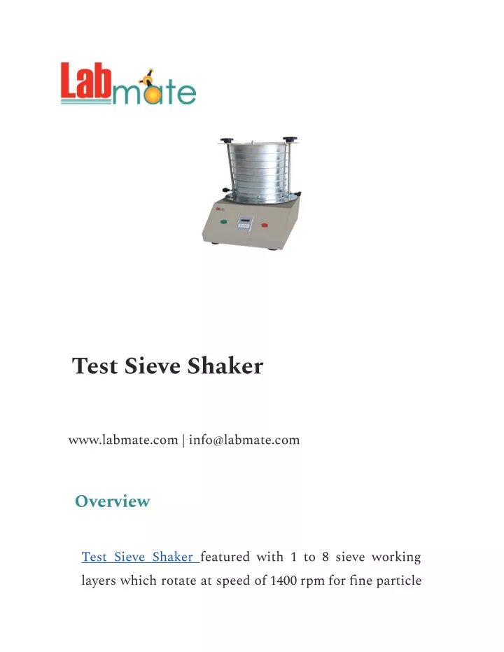 test sieve shaker