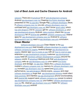 list of best junk and cache cleaners for android