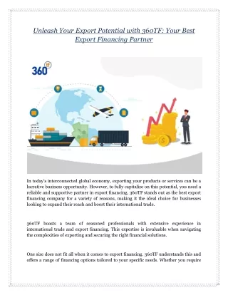 Unleash Your Export Potential with 360TF: Your Best Export Financing Partner