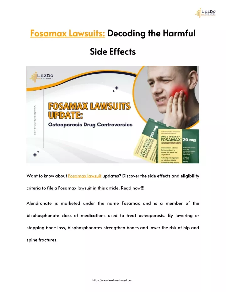 PPT Fosamax Lawsuits Decoding the Harmful Side Effects PowerPoint