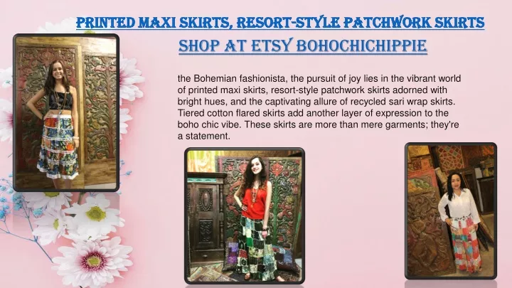printed maxi skirts resort style patchwork skirts