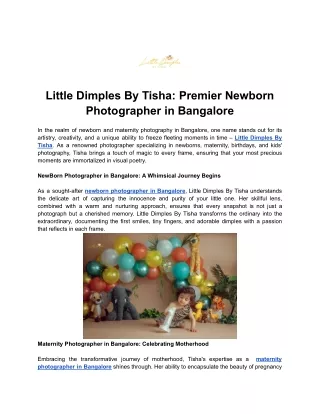 Little Dimples By Tisha - Premier Newborn Photographer in Bangalore