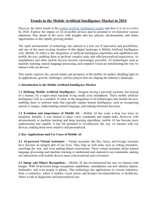 trends in the mobile artificial intelligence