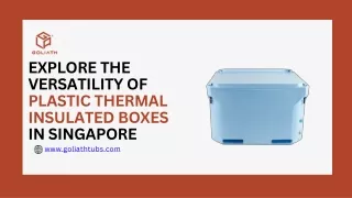 Explore the Versatility of Plastic Thermal Insulated Boxes IN SINGAPORE