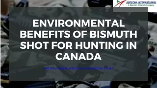 Environmental Benefits of Bismuth Shot for Hunting in Canada  Agescan International