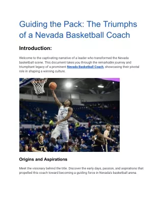 Guiding the Pack_ The Triumphs of a Nevada Basketball Coach