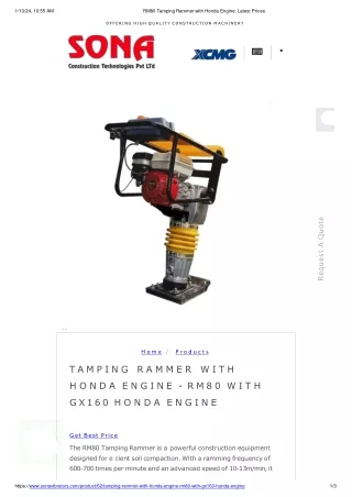 Tamping Rammer with honda Engine at best prices